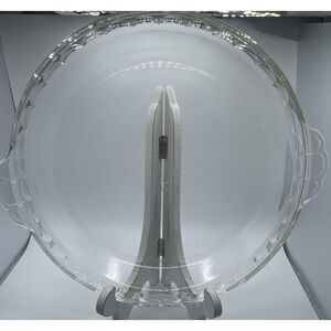 Pyrex #229 Clear Glass Deep‎ Dish 9.5" Scalloped Fluted Edge Pie Plate